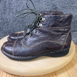 Clarks Bendables Whistle Ballad Chukka Boots Womens Size 6 Leather Brown Cap Toe